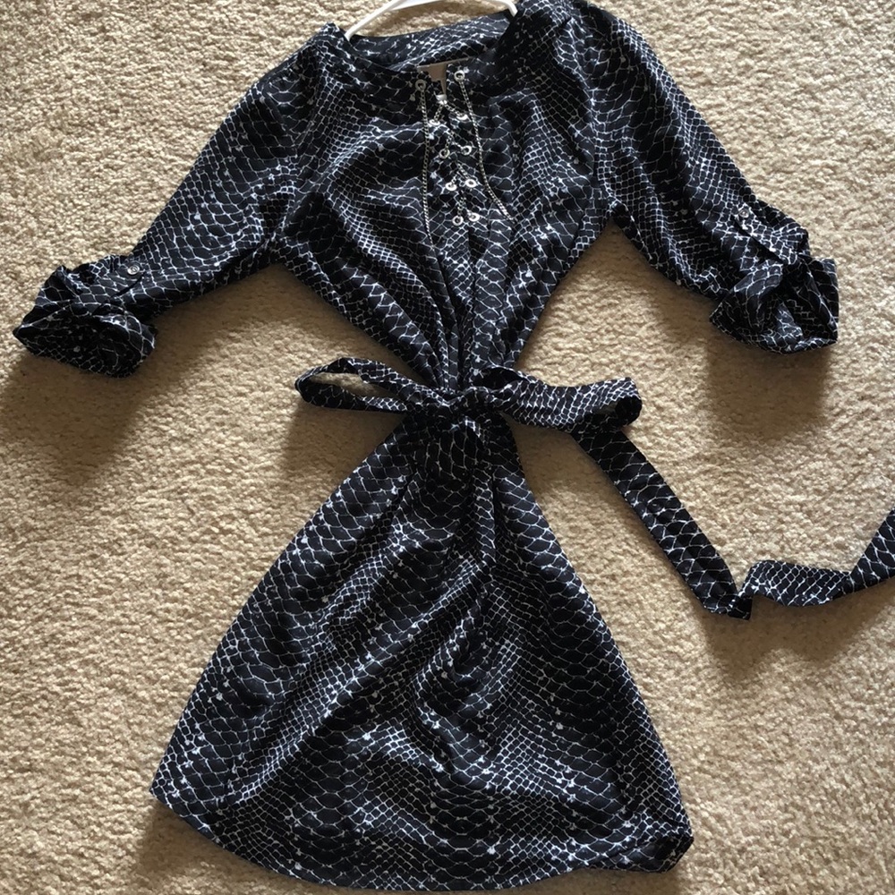 Michael Kors Wrap Dress- Black and white snake